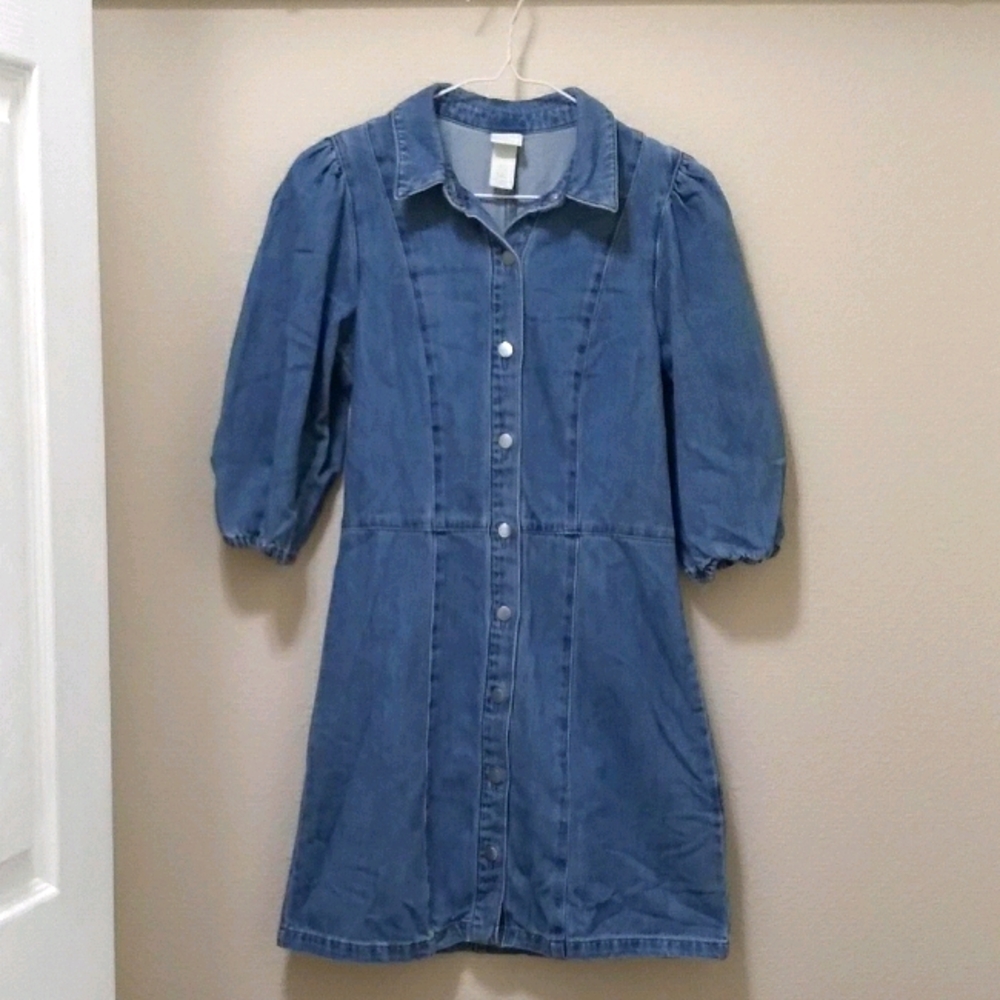 H&M Denim Mini Dress Size Extra Small